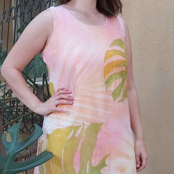 Monstera Leaf Print Layered Dress – view 2