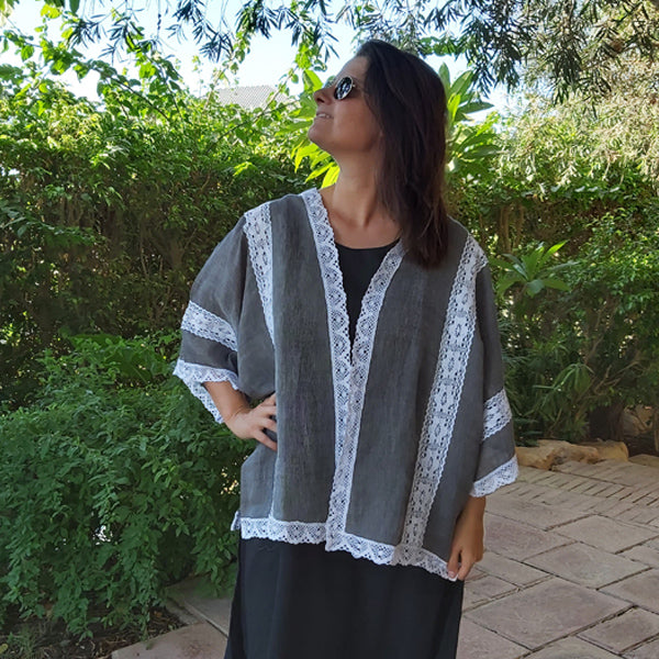 MY1/22 Hand-Loomed Linen Jacket - Free Size