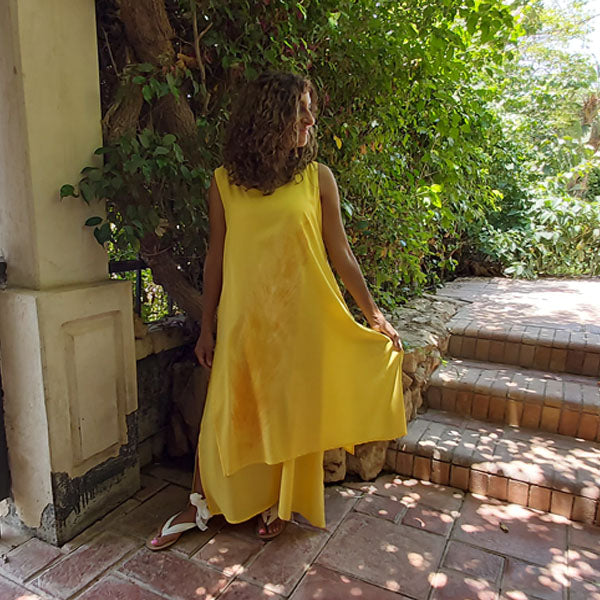 N1/U Sleeveless Two-Layer Dress-Aspen Yellow – view 3