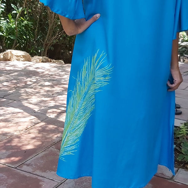 N5 V-Neck Half-Sleeve Dress - Turqoise – view 2