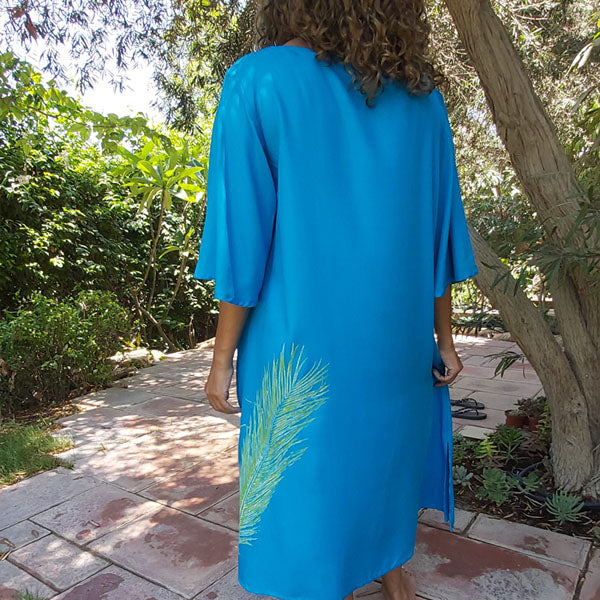 N5 V-Neck Half-Sleeve Dress - Turqoise – view 3