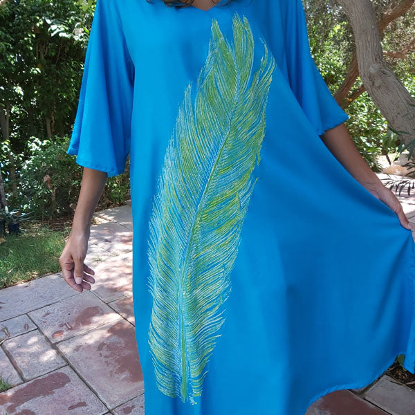 N5 V-Neck Half-Sleeve Dress - Turqoise – view 4