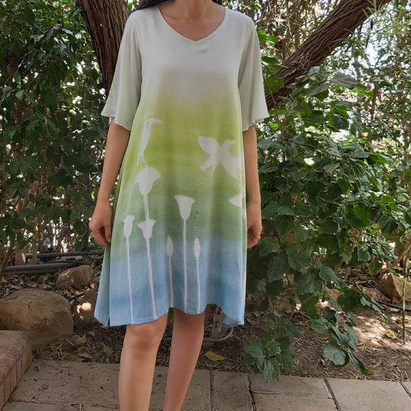 N5 V-Neck Half Sleeve Dress-White – view 2