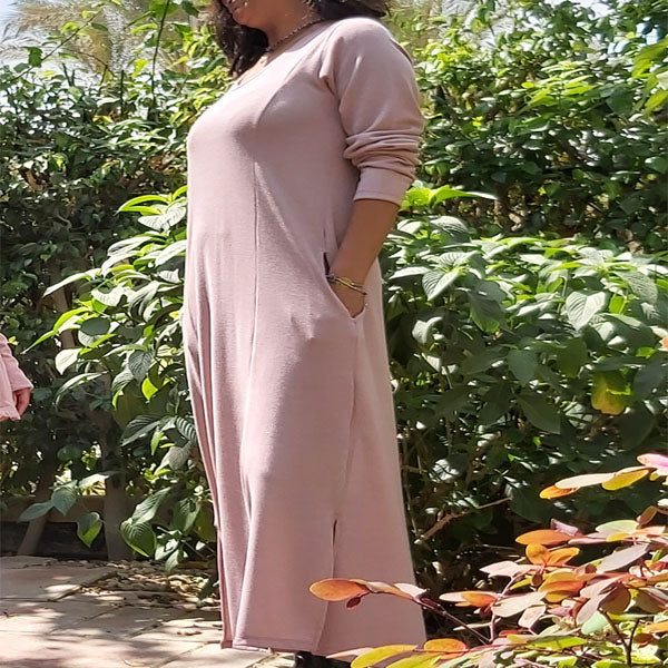 WA7 Long Sleeve A-Shape Long Dress – view 6